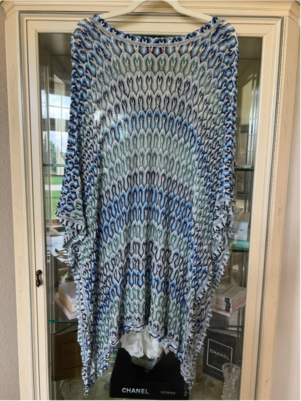 Missoni Mare Blue White Knit Swim Coverup Size S Flaws - Picture 4 of 9